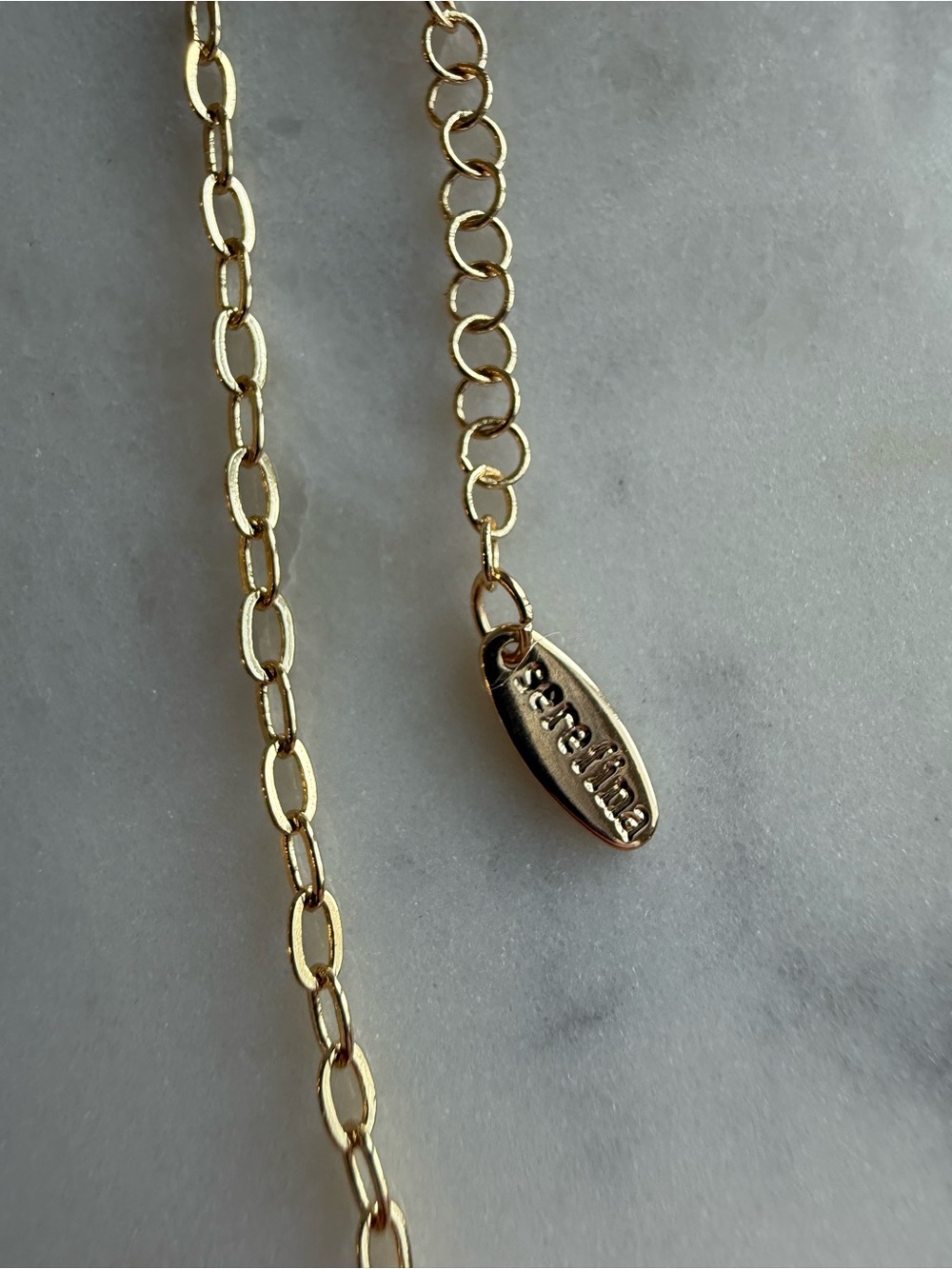 Offer! NWT Anthropologie Sunset stone necklace by Serefina gold faux jade green - Picture 5 of 7